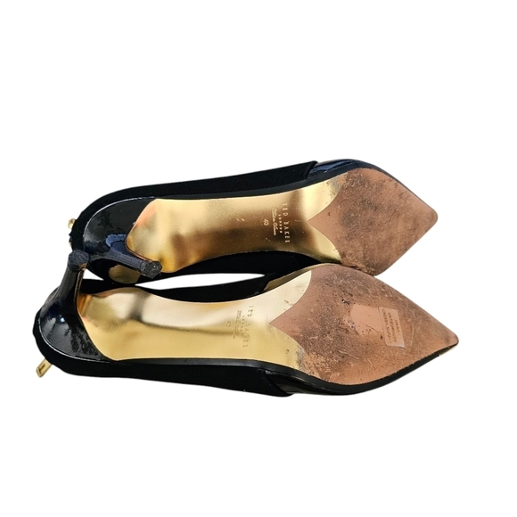 Ted Baker Lodon Leather Elegant Black Stilleto Booties Size 40 - Picture 6 of 8